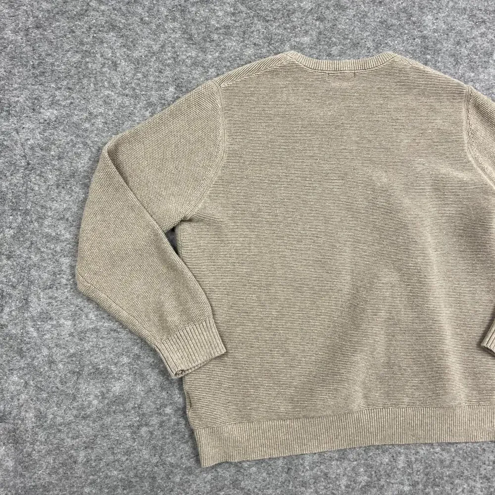 Banana Republic Sweater Mens 2XL Beige Cotton Crewneck Pullover Knit Casual Prep